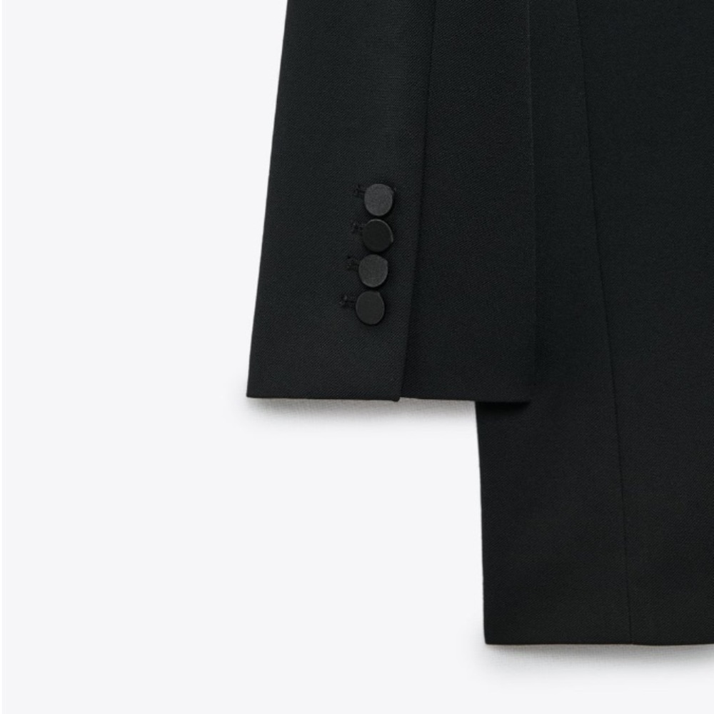 NEW! Zara Tonal Lapel Double Breasted Blazer - Picture 3 of 12
